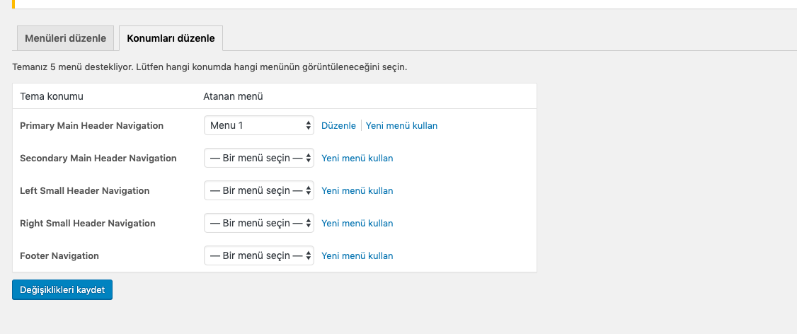 wordpress menu